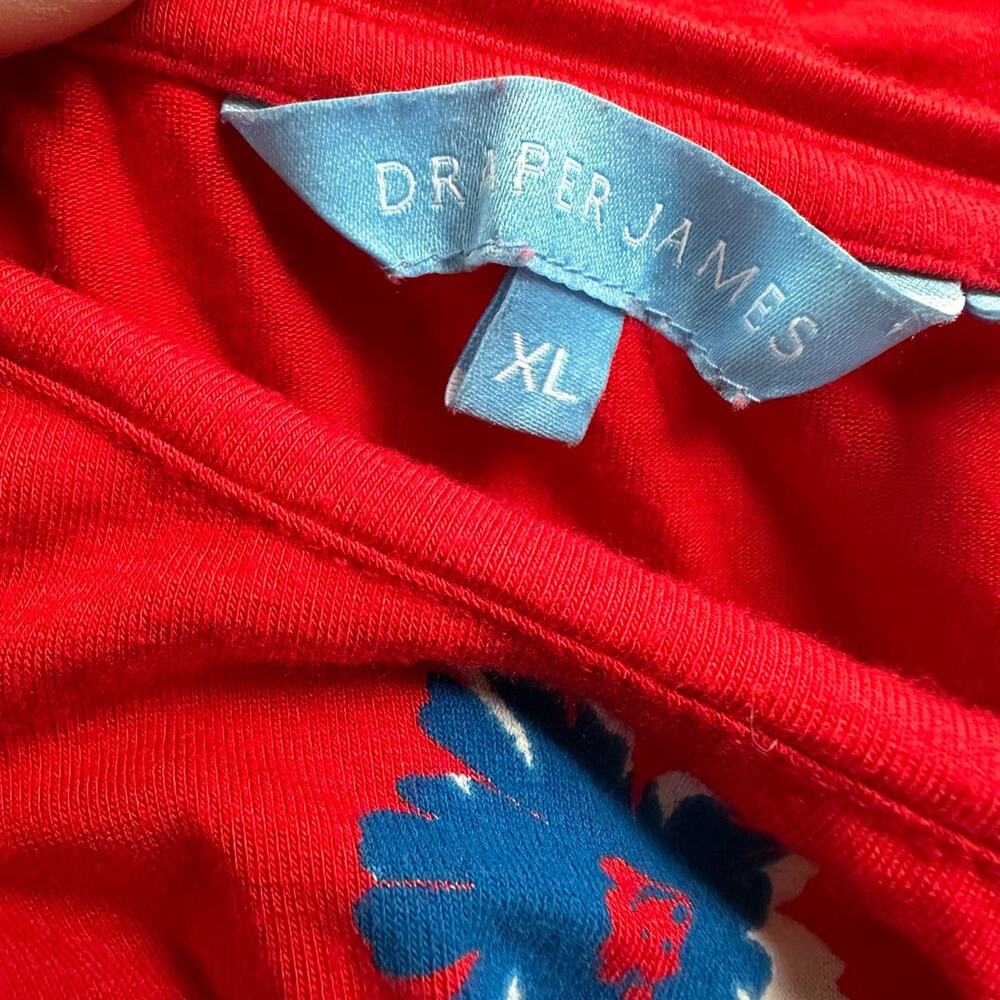 Draper James Red Blue Floral Mini Babydoll Dress Patriotic Summer Flaw Size XL - Picture 2 of 9